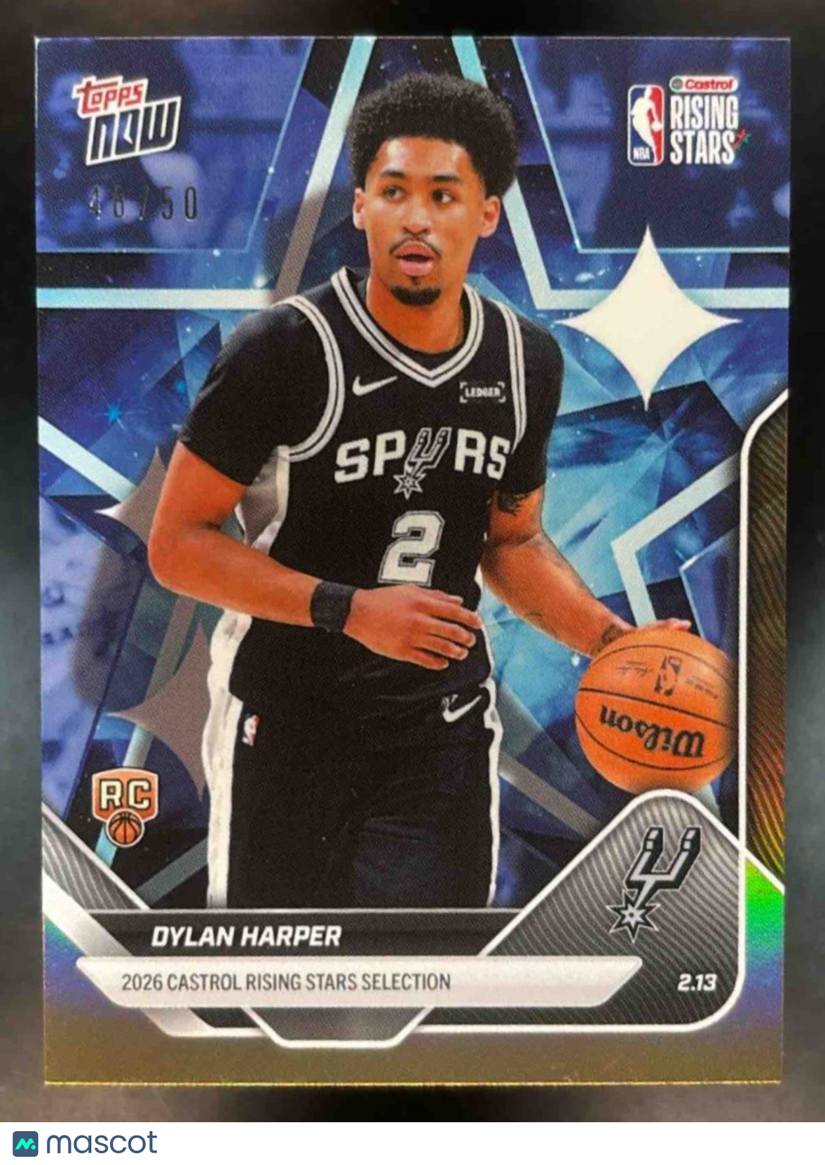 2025-26 Topps Now Dylan Harper Gold Foil /50 #7 San Antonio Spurs - Sports Cards
