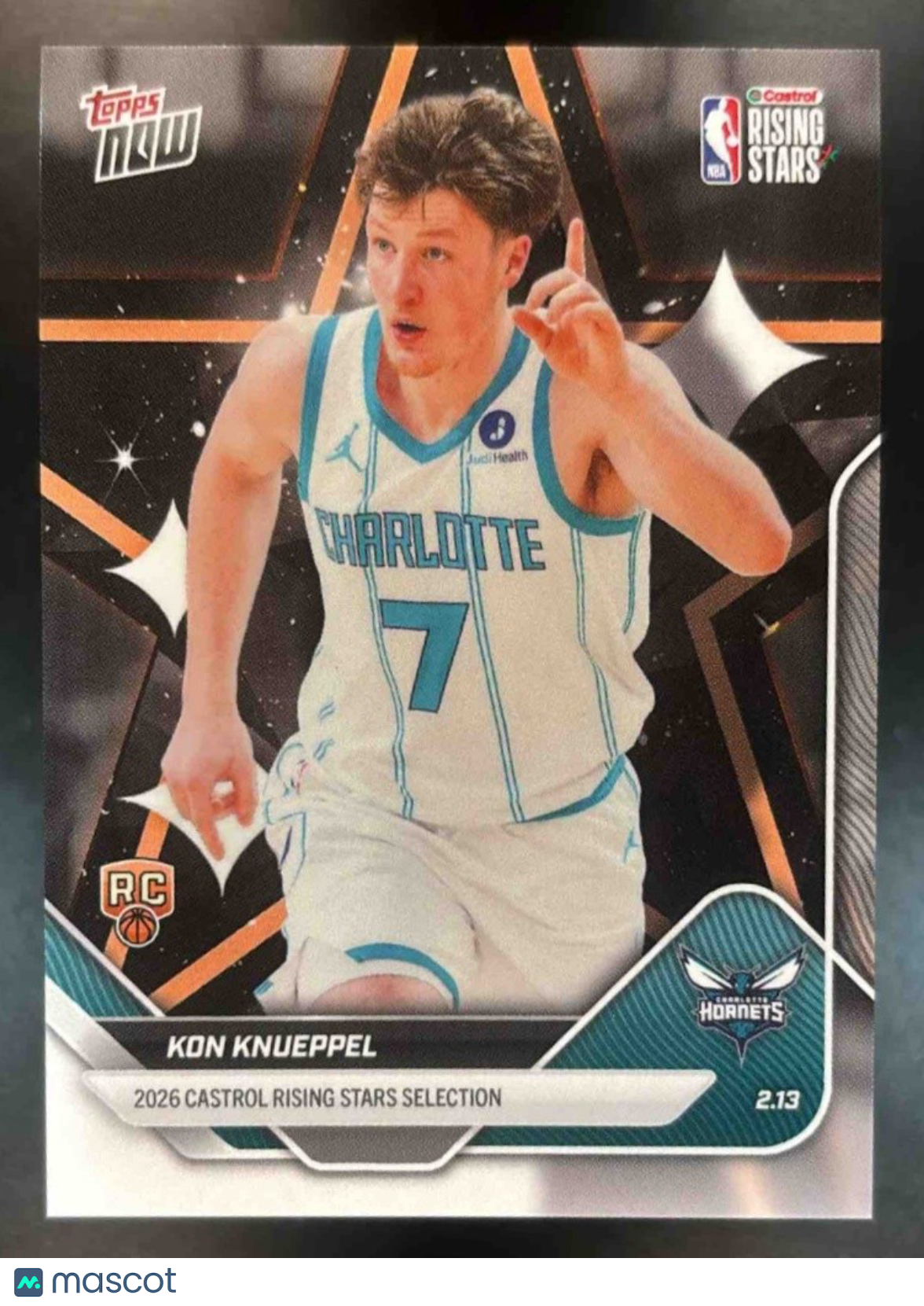 2025-26 Topps Now Rising Stars Kon Knueppel #RS5 Charlotte Hornets - Sports Cards
