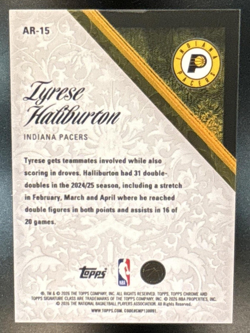 2025-26 Topps Signature Class Tyrese Haliburton Aristocrats SSP Indiana Pacers - Sports Cards