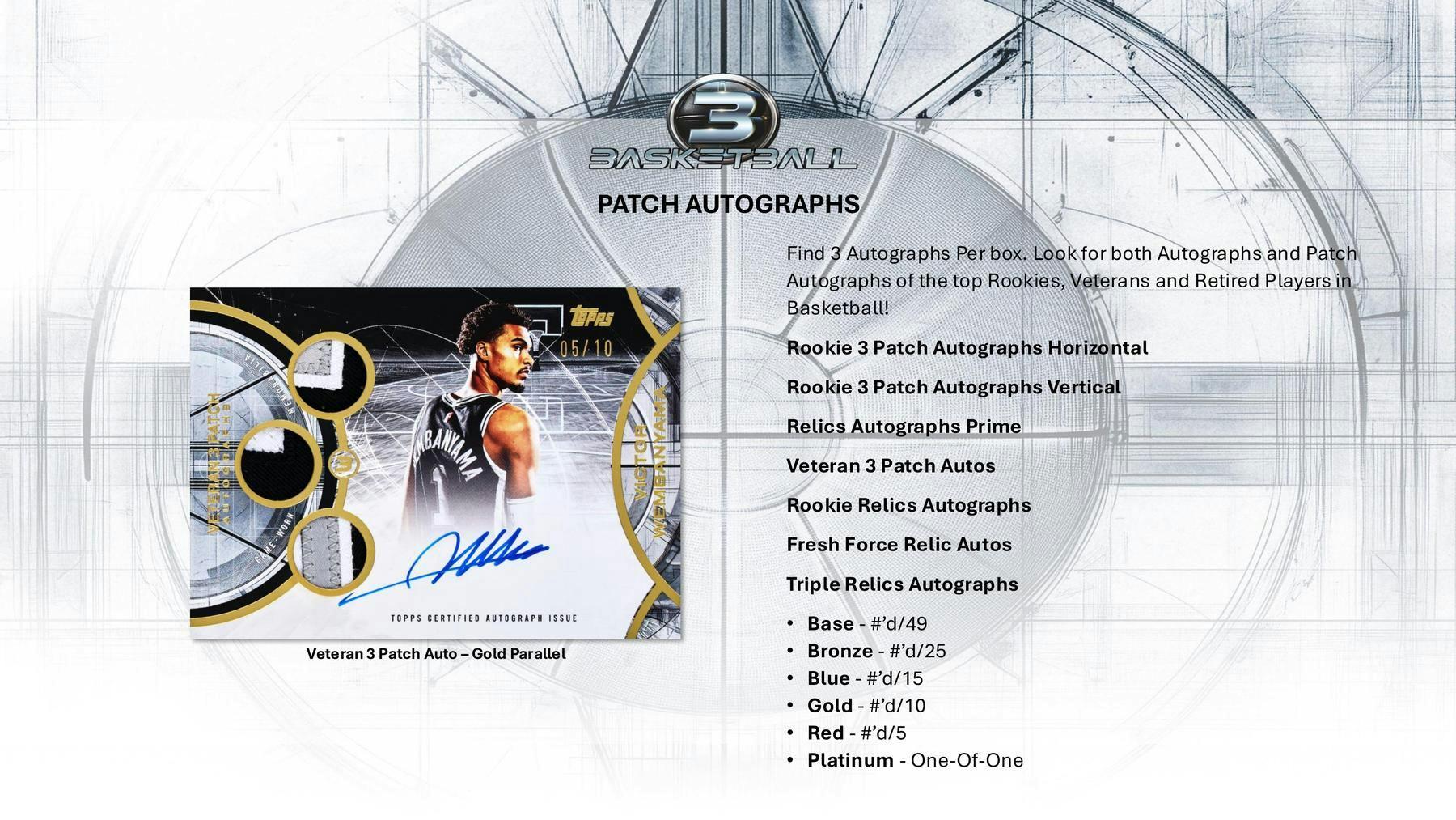 2025/26 Topps Three Basketball Hobby Box (3 Autos) - NBA Hobby Box