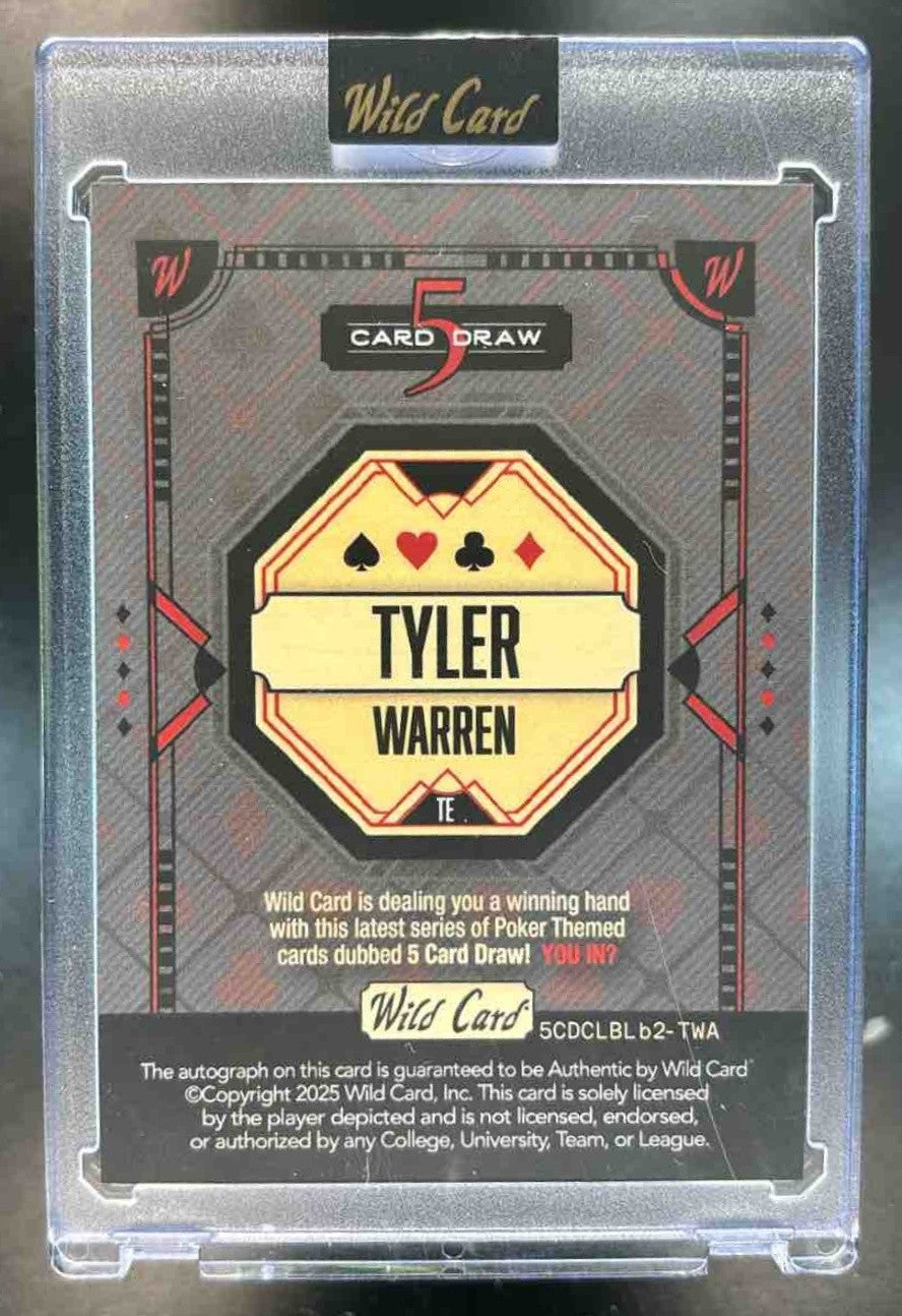 2025 5 Card Draw Tyler Warren Auto ’True 1/1’’ Purple - Sports Cards