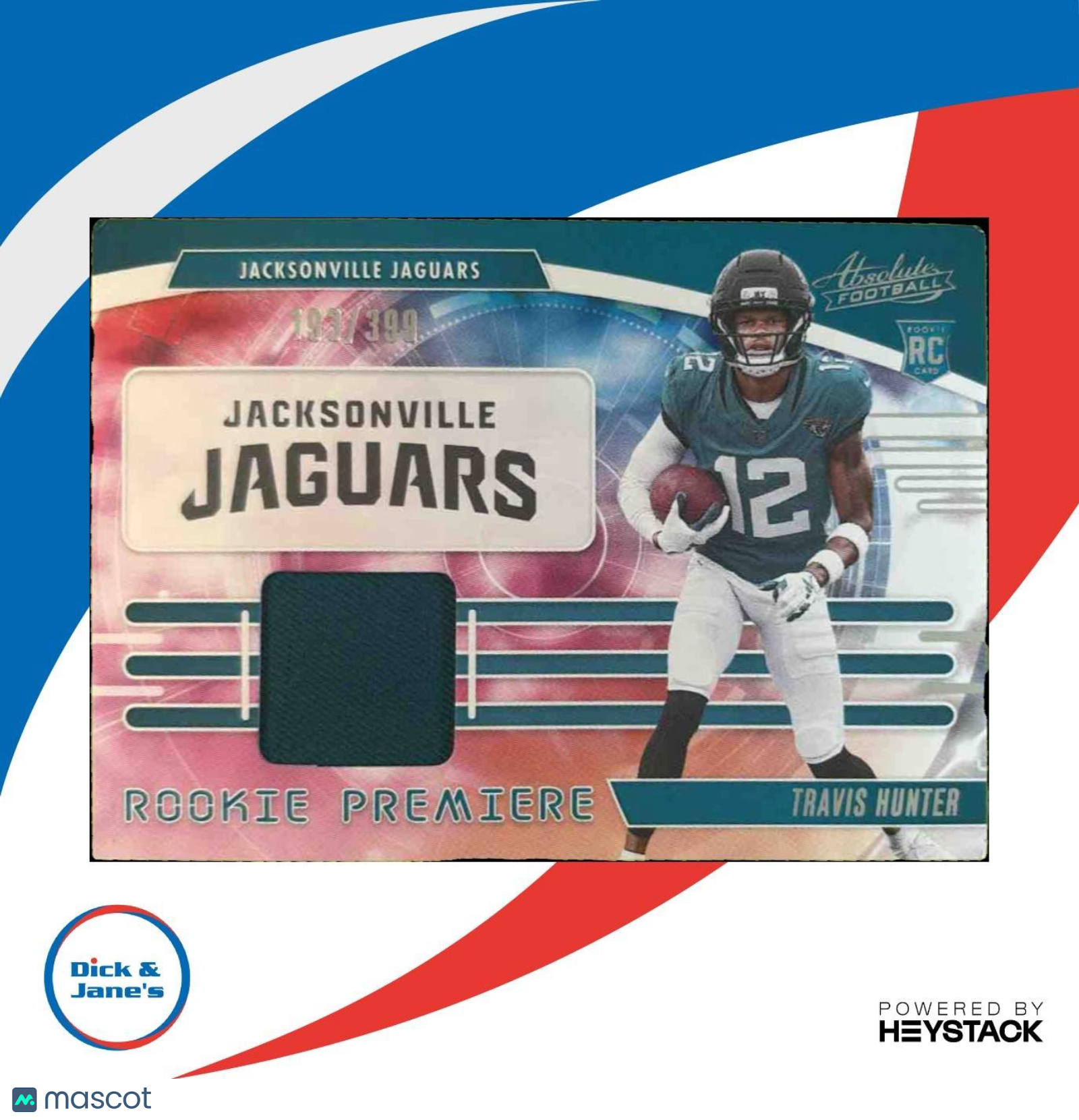 2025 Absolute Travis Hunter Rookie Premiere Materials /399 MEM RC Jaguars - Sports Cards
