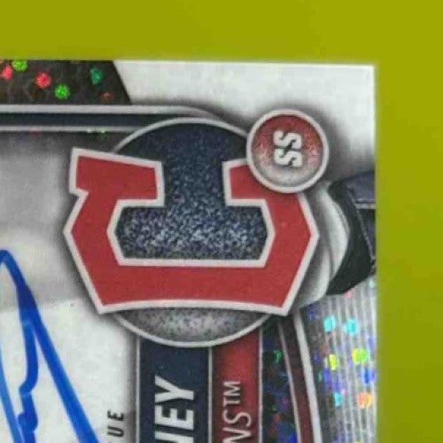 2025 Bowman Alex Mooney Chrome Auto Speckle Refractor 89/299 1st Prospect CLEV - Sports Cards