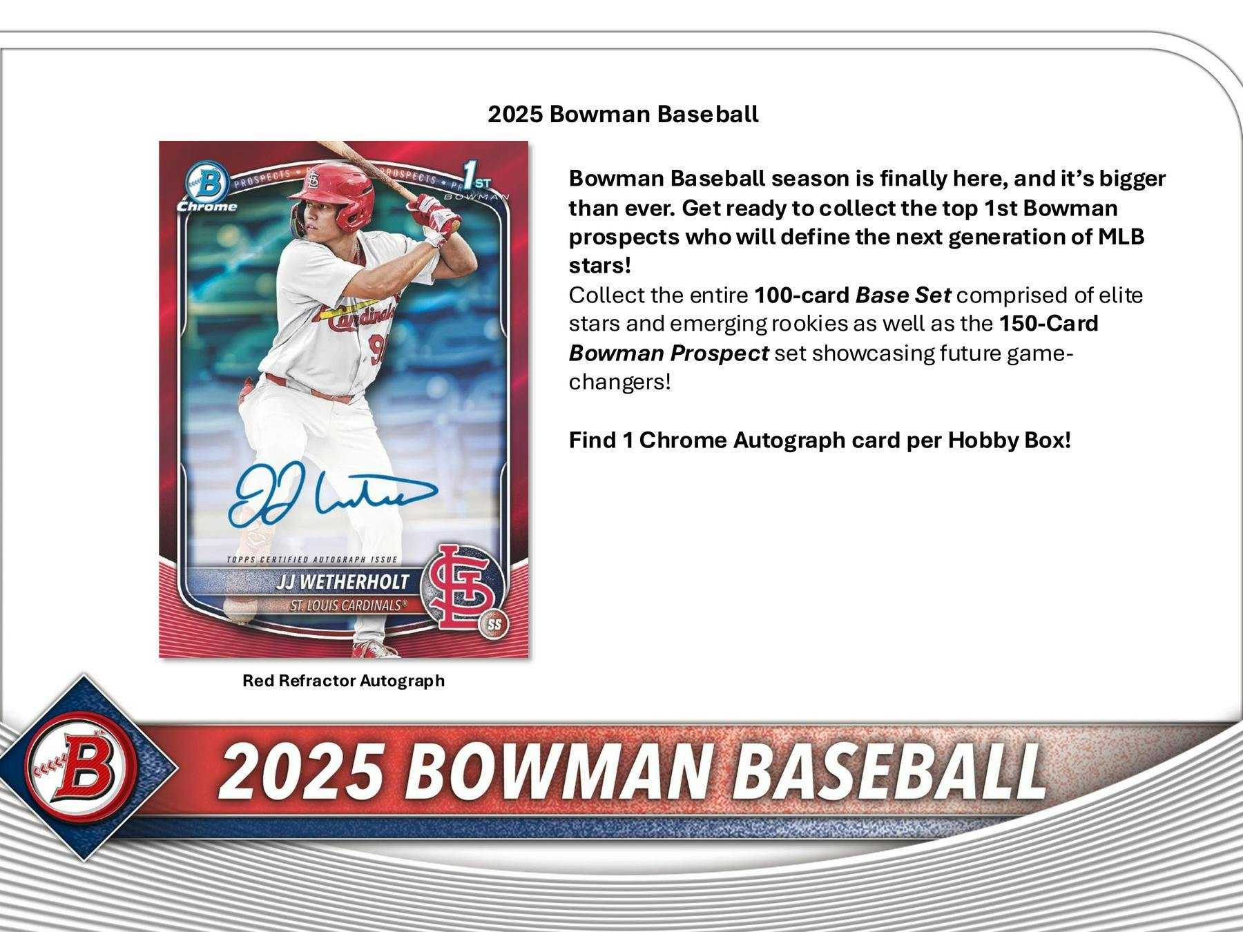 2025 Bowman Baseball Hobby Box (1 Chrome Auto) - MLB hobby