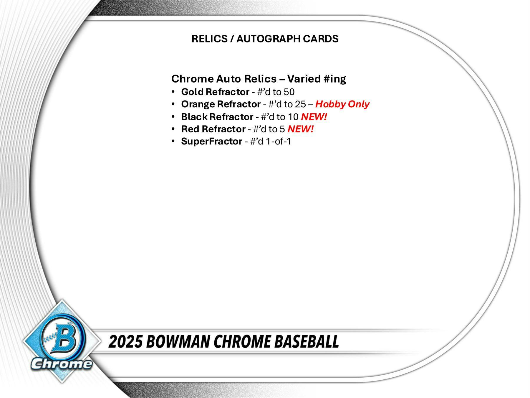 2025 Bowman Chrome Baseball Hobby Box (2 Chrome Auto) Sep 23rd - MLB hobby