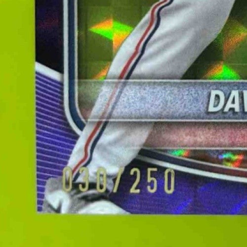 2025 Bowman Chrome David Prospect Ortiz Jr. Purple Geometric /250 BCP-29 Rangers - Sports Cards