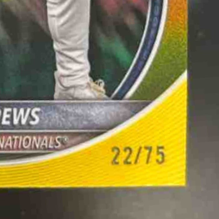 2025 Bowman Chrome Dylan Crews Yellow Refractor /75 #3 RC Washington Nationals - Sports Cards