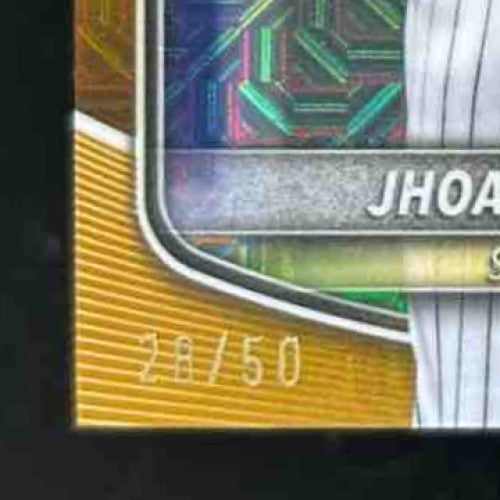 2025 Bowman Chrome Mega Box Jhoan De La Cruz Gold Mojo /50 BCP-223 Padres - Sports Cards