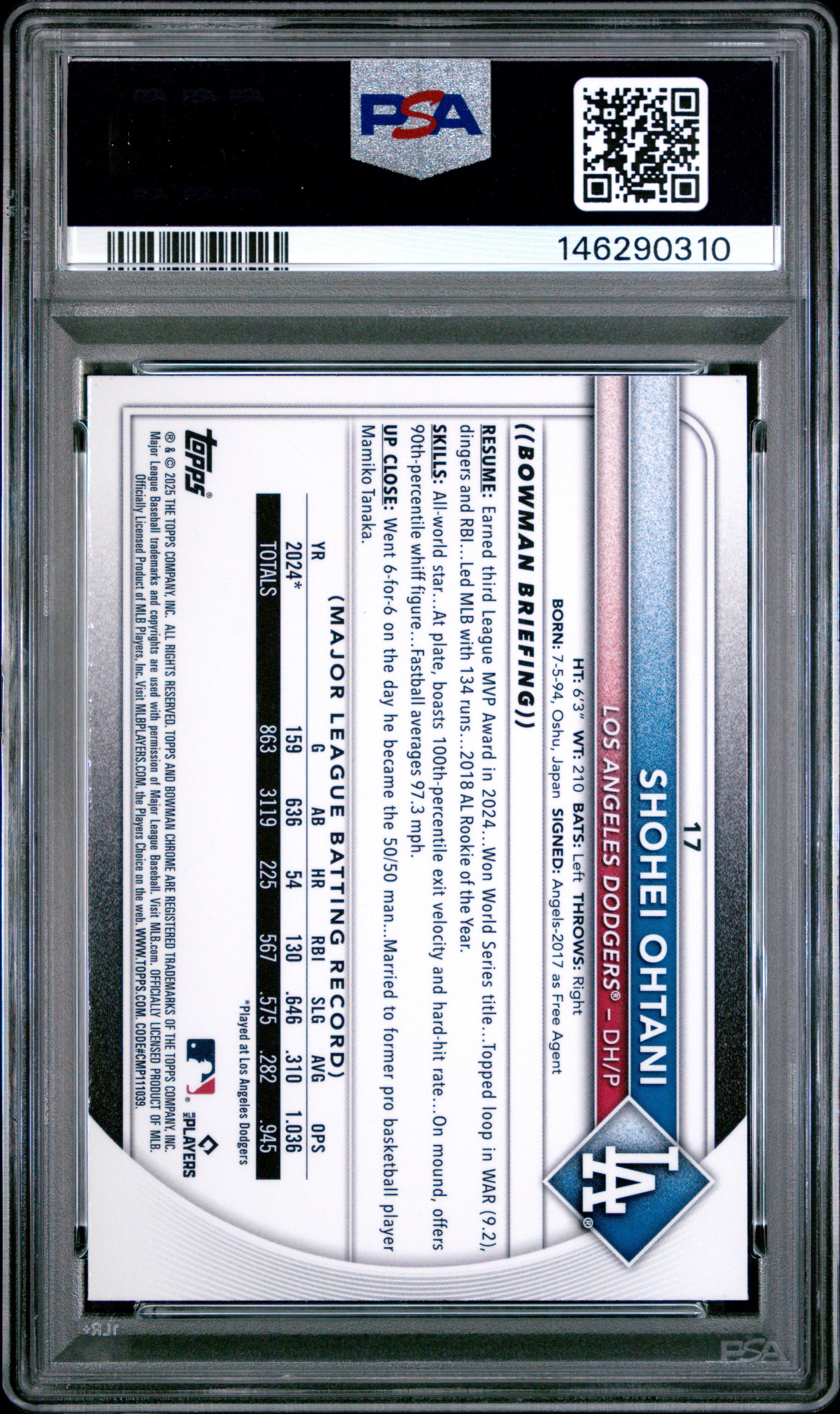 2025 Bowman Chrome Mega Box Shohei Ohtani #17 PSA 10 Los Angeles Dodgers - Graded Sports Cards