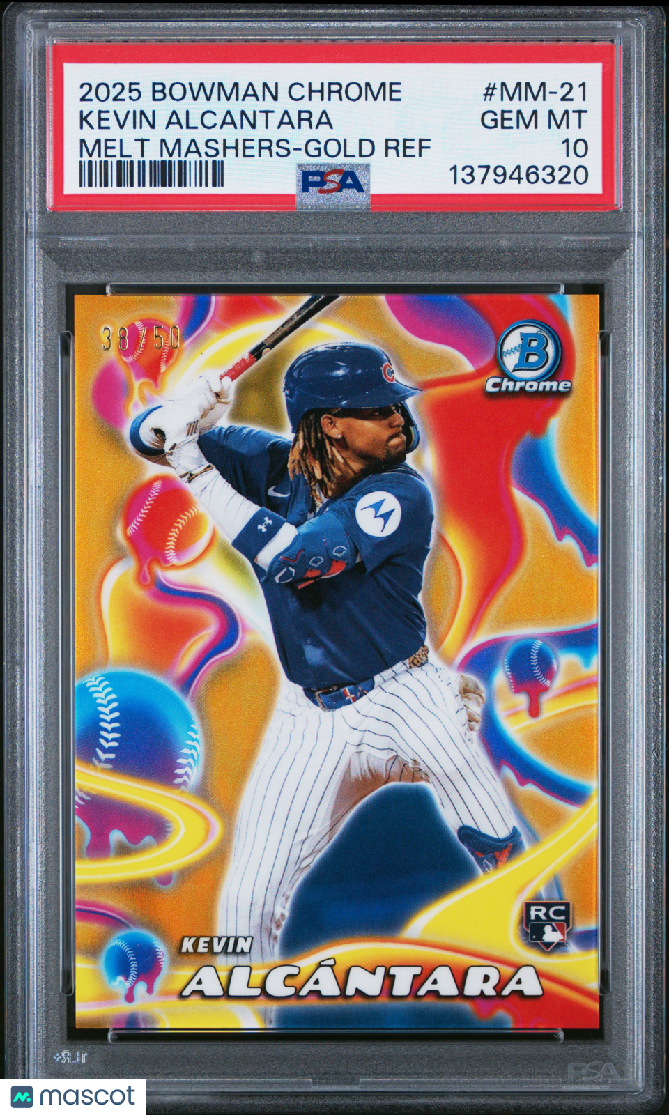 2025 Bowman Chrome Melt Mashers Kevin Alcantara Gold Ref #MM-21 PSA 10 GEM MINT - Graded Sports Cards