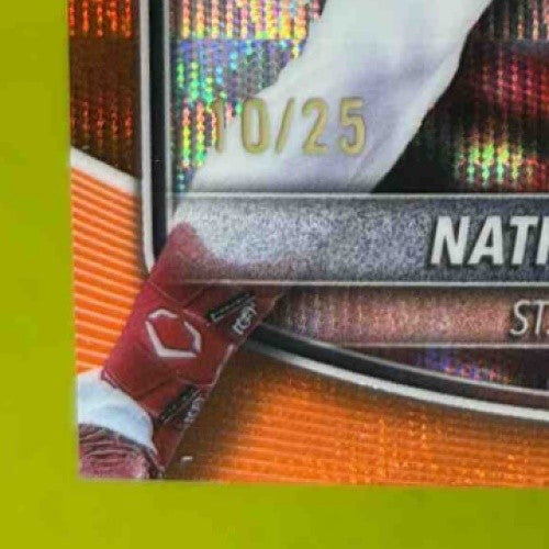 2025 Bowman Chrome Nathan Church Orange Wave /25 BCP-192 1st Prospect Cardinals - Sports Cards