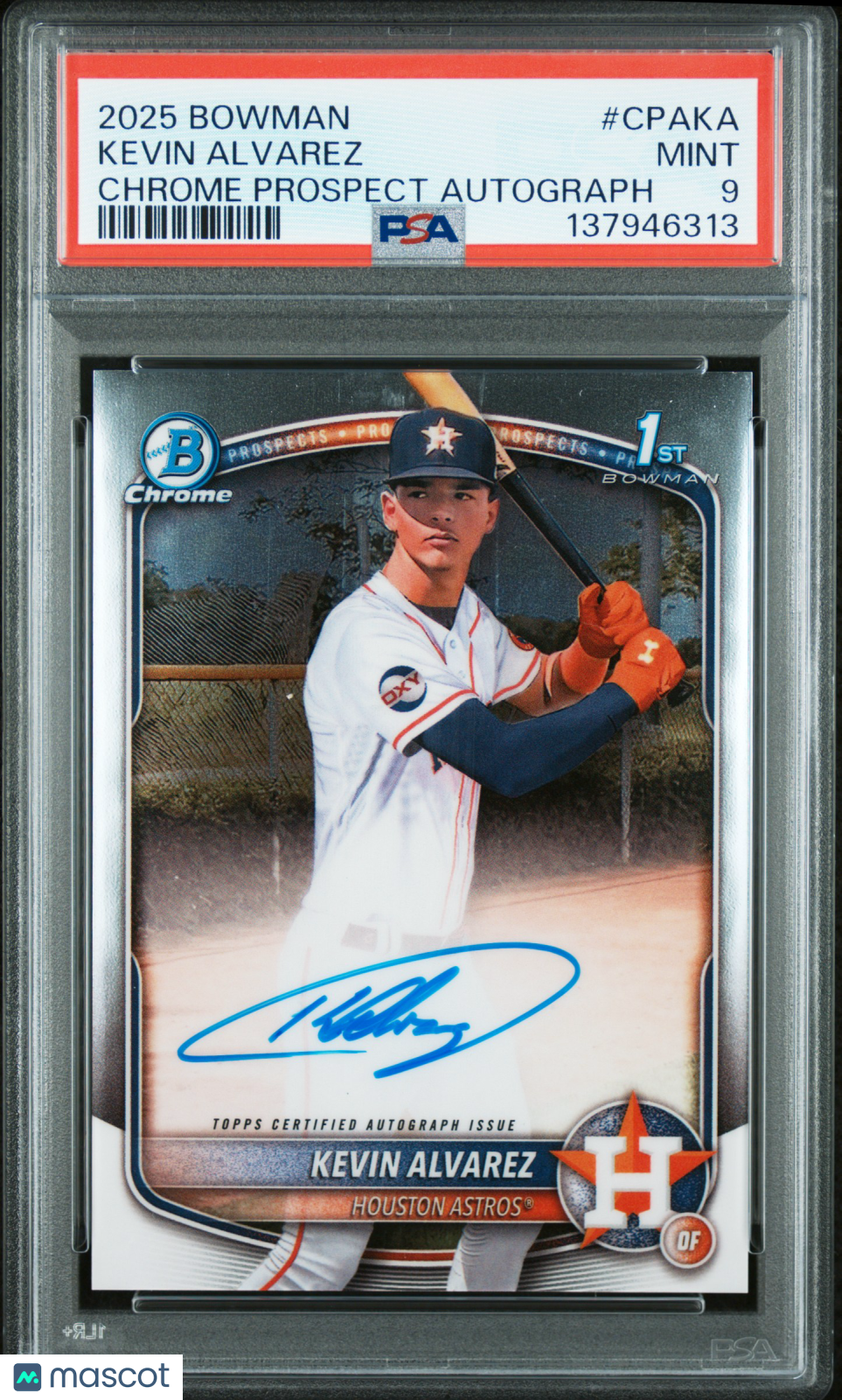 2025 Bowman Chrome Prospect Autographs Kevin Alvarez #CPAKA PSA 9 - Graded Sports Cards