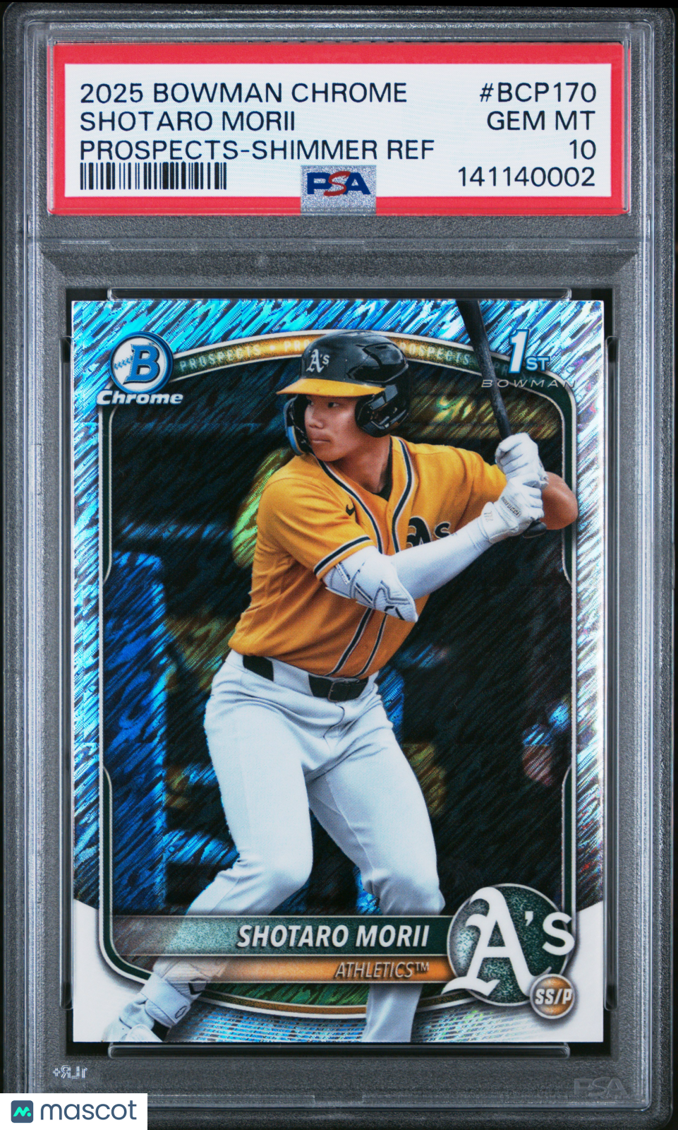 2025 Bowman Chrome Prospects Shotaro Morii Shimmer Ref Rookie PSA 10 GEM MINT - Graded Sports Cards