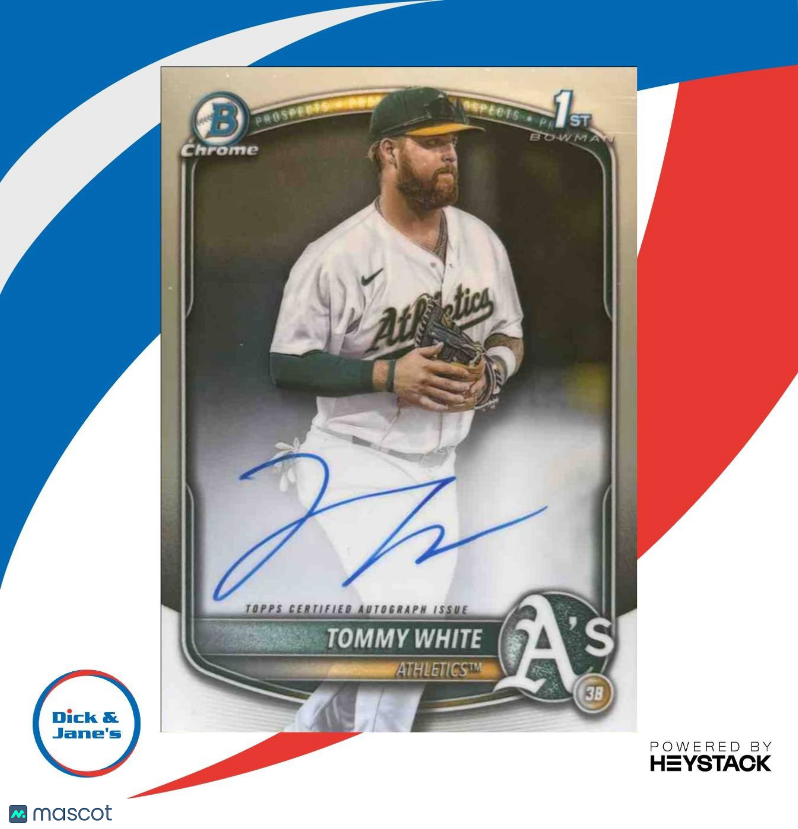 2025 Bowman Chrome Tommy White Auto #CPA-TWH 1st Prospect Athletics - Sports Cards