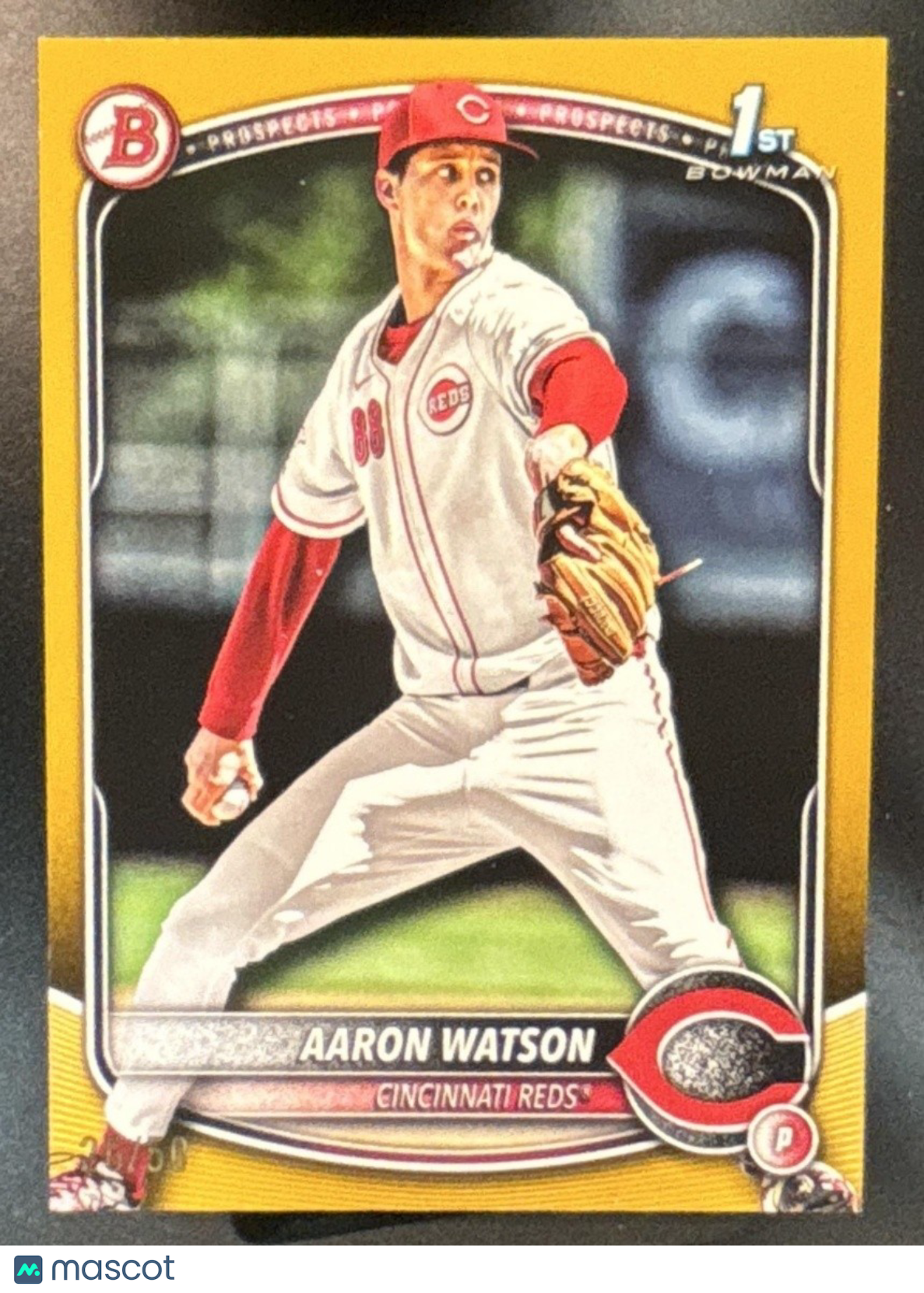 2025 Bowman Draft Aaron Watson Gold Border /50 #BD-193 1st Prospect Reds - Sports Cards