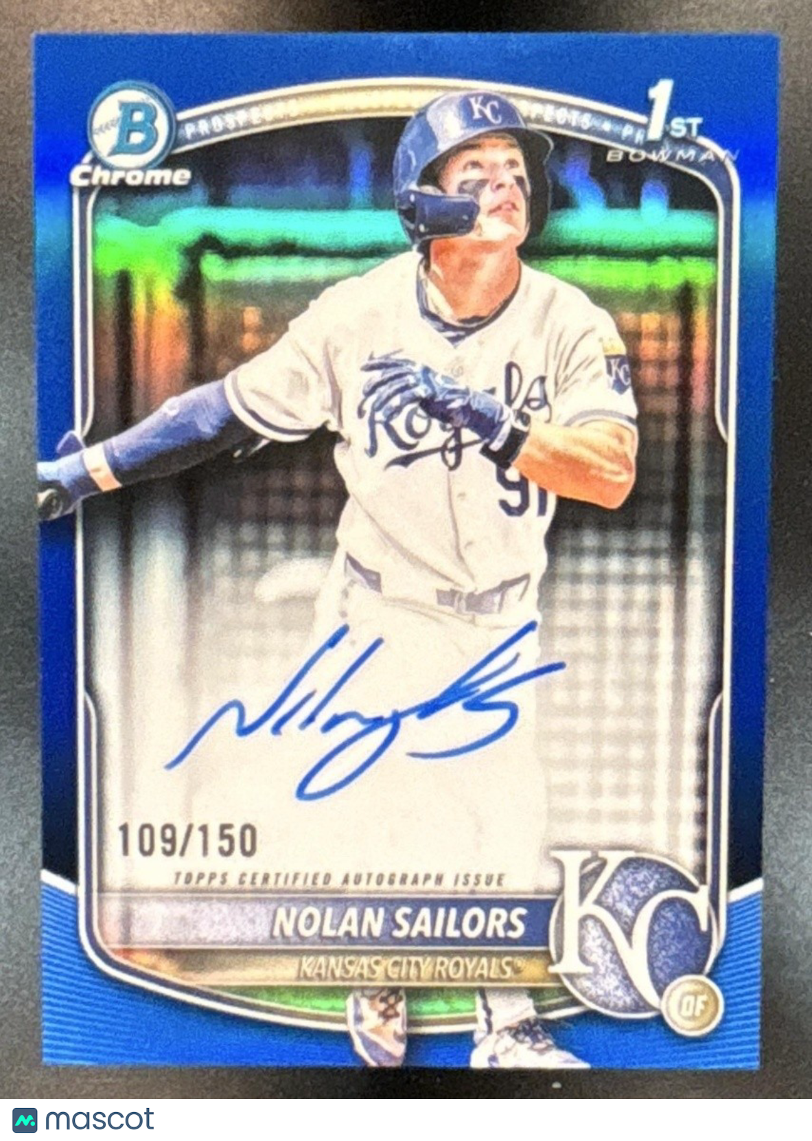 2025 Bowman Draft Nolan Sailors Chrome Auto Blue /150 #CPA-NSA 1st Prospect - Sports Cards
