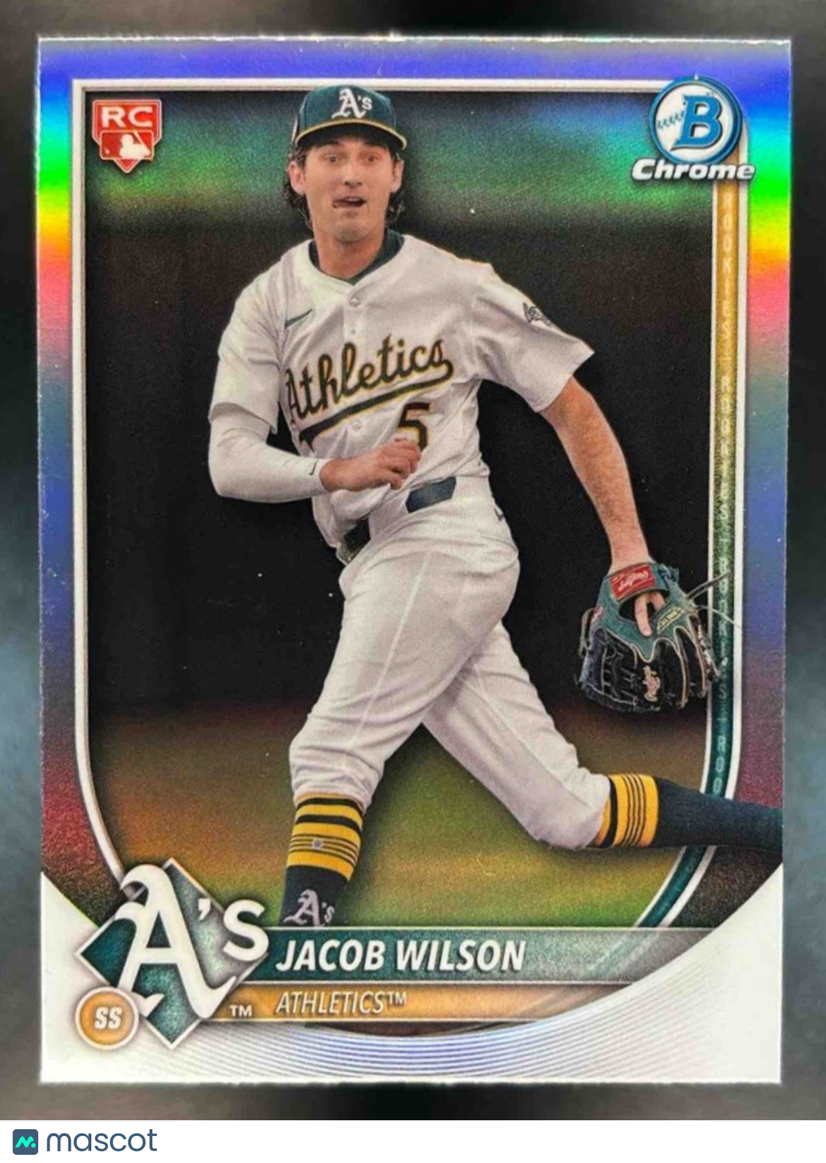 2025 Bowman Jacob Wilson Chrome Red RC Rookie Redemption #9 Athletics - Sports Cards