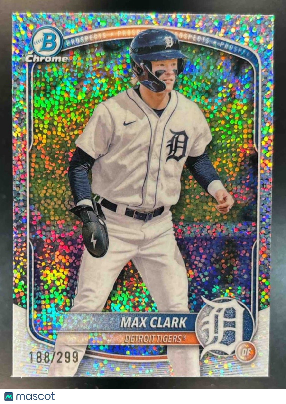 2025 Bowman Max Clark Chrome Prospects Speckle /299 #BCP-24 Detroit Tigers - Sports Cards