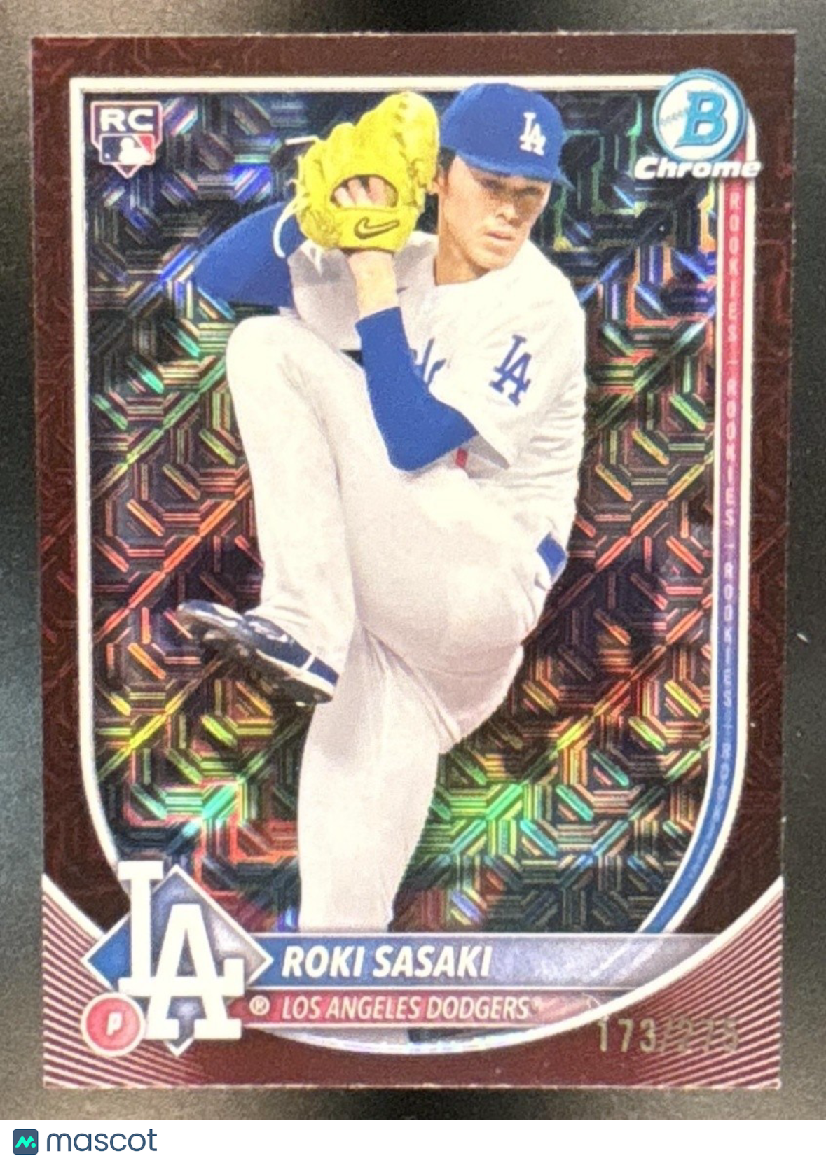 2025 Bowman Roki Sasaki Mega Box Burgundy Refractor /275 #12 RC Dodgers - Sports Cards