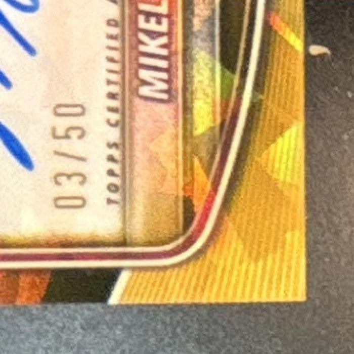2025 Bowman Sapphire Mikel Brown Jr Chrome Auto Gold /50 1st Prospect Cardinals - Sports Cards