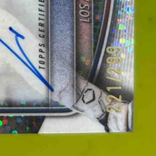 2025 Bowman Zyhir Hope Chrome Prospect Auto Speckle Refractor 221/299 LA Dodgers - Sports Cards