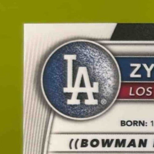 2025 Bowman Zyhir Hope Chrome Prospect Auto Speckle Refractor 221/299 LA Dodgers Sports Cards