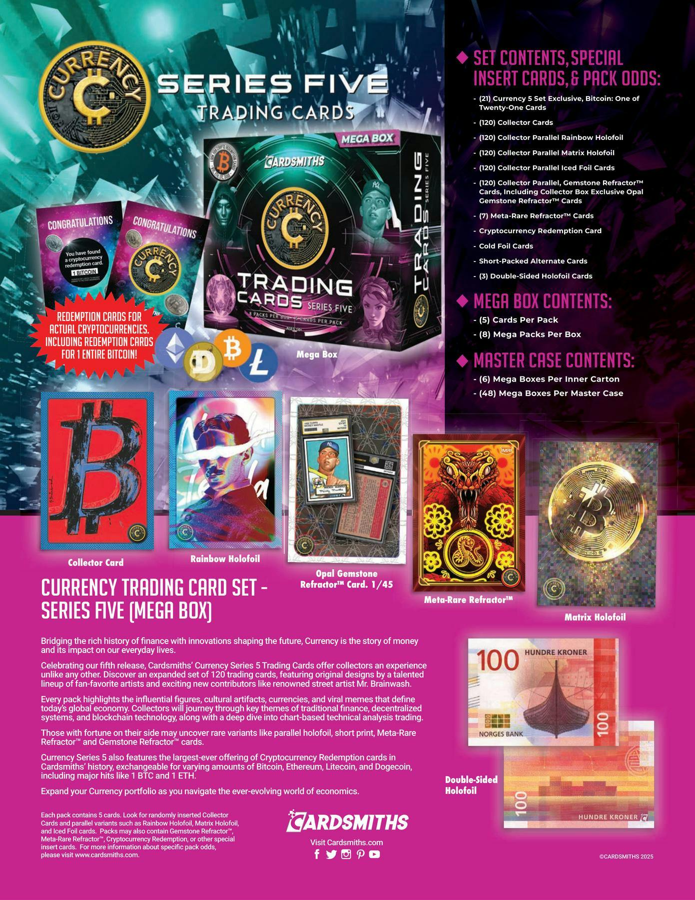 2025 Cardsmiths Currency Trading Cards Series 5 Mega Box - Trading Cards