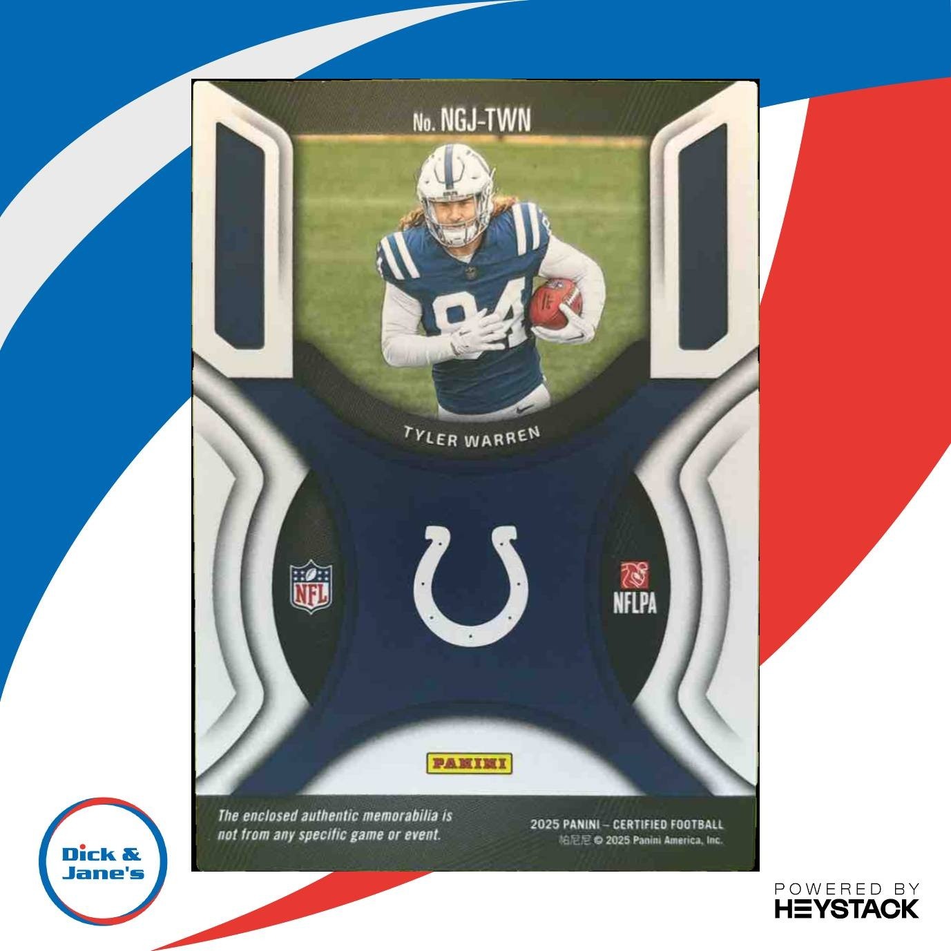 2025 Certified Tyler Warren New Generation Jerseys Mirror Purple /399 Colts - Sports Cards