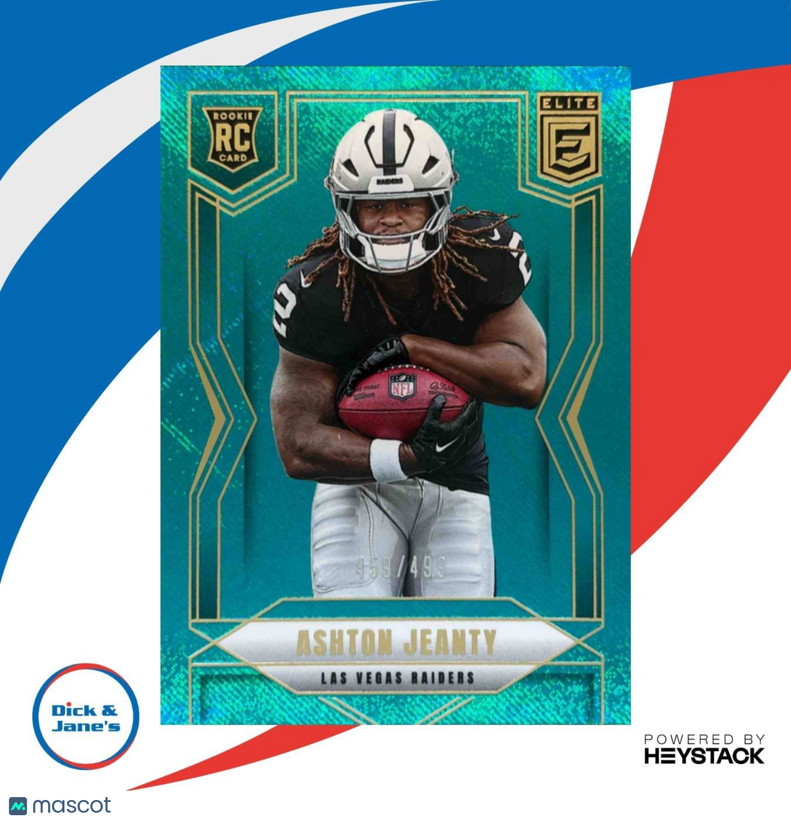 2025 Donruss Elite Ashton Jeanty Rookies Teal Matrix /499 #113 RC Raiders - Sports Cards