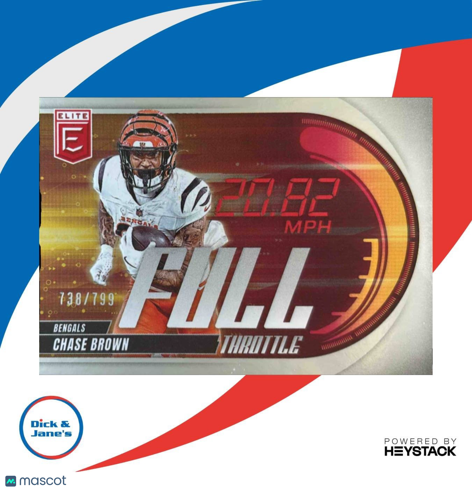 2025 Donruss Elite Chase Brown Full Throttle 738/799 #17 Cincinnati Bengals - Sports Cards