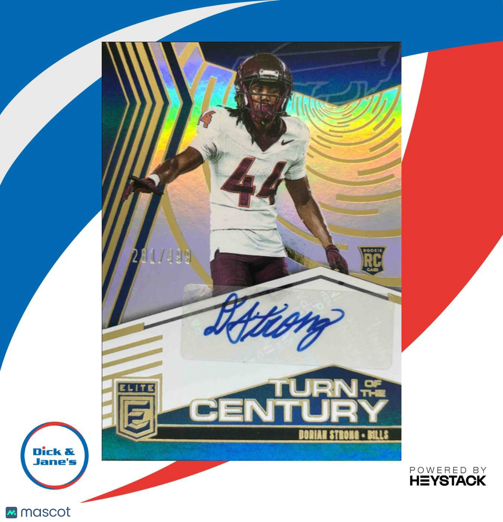 2025 Donruss Elite Dorian Strong Turn of the Century Auto 281/499 Buffalo Bills - Sports Cards