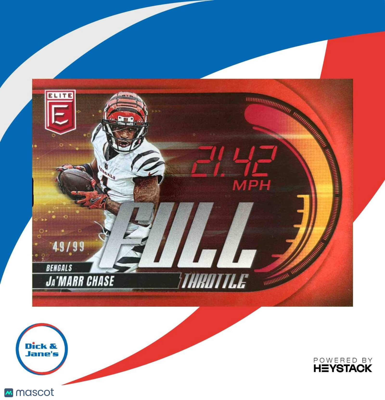 2025 Donruss Elite Ja’Marr Chase Full Throttle Red 49/99 #21 Cincinnati Bengals - Sports Cards