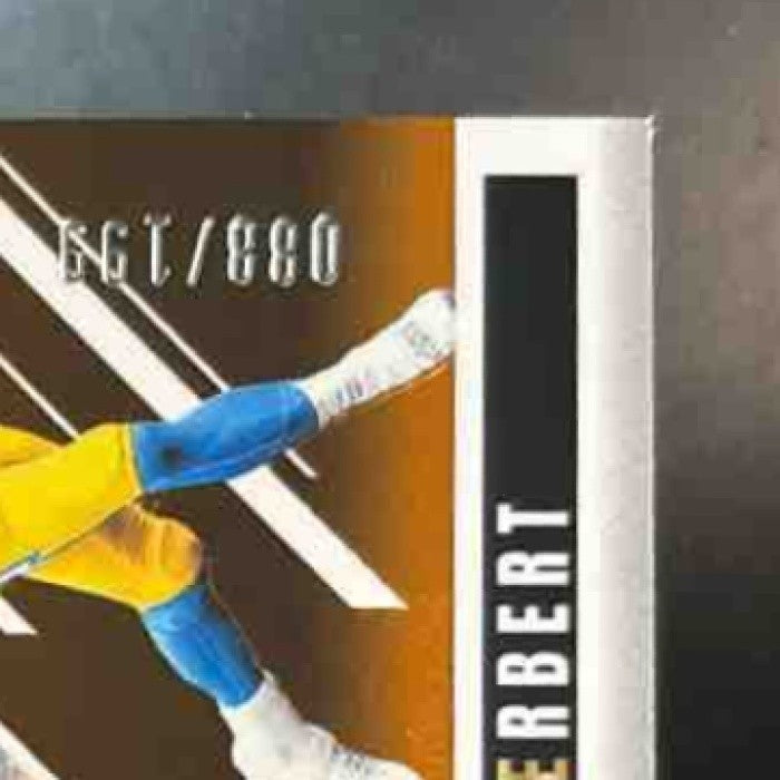 2025 Donruss Elite Justin Herbert Spellbound ’E’ Orange /199 #35 Chargers - Sports Cards