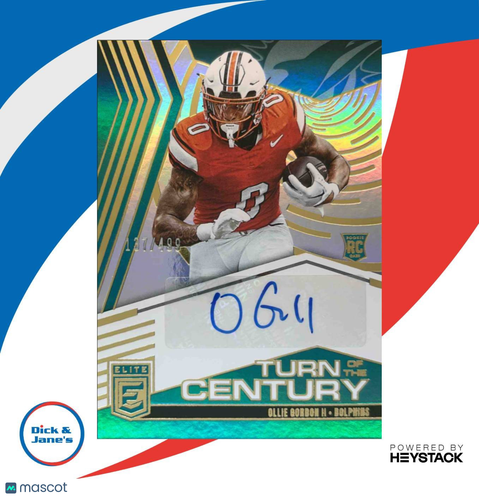 2025 Donruss Elite Ollie Gordon II Turn of the Century Auto 137/499 Rookie Miami - Sports Cards