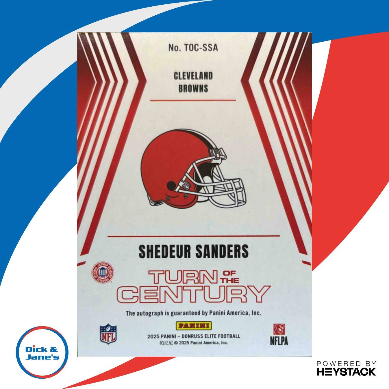 2025 Donruss Elite Shedeur Sanders Turn of the Century Auto 164/499 RC Cleveland - Sports Cards