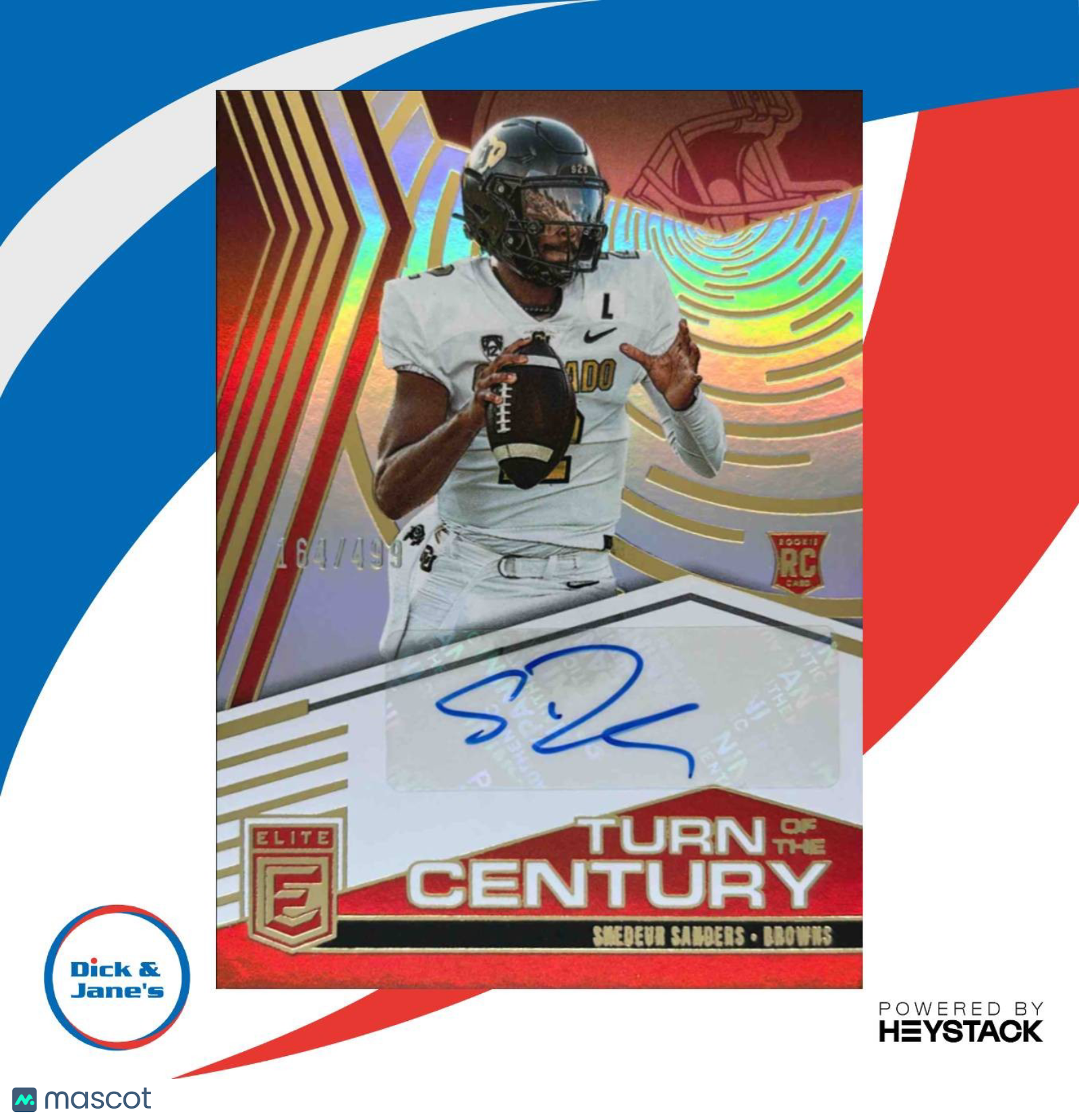 2025 Donruss Elite Shedeur Sanders Turn of the Century Auto 164/499 RC Cleveland - Sports Cards