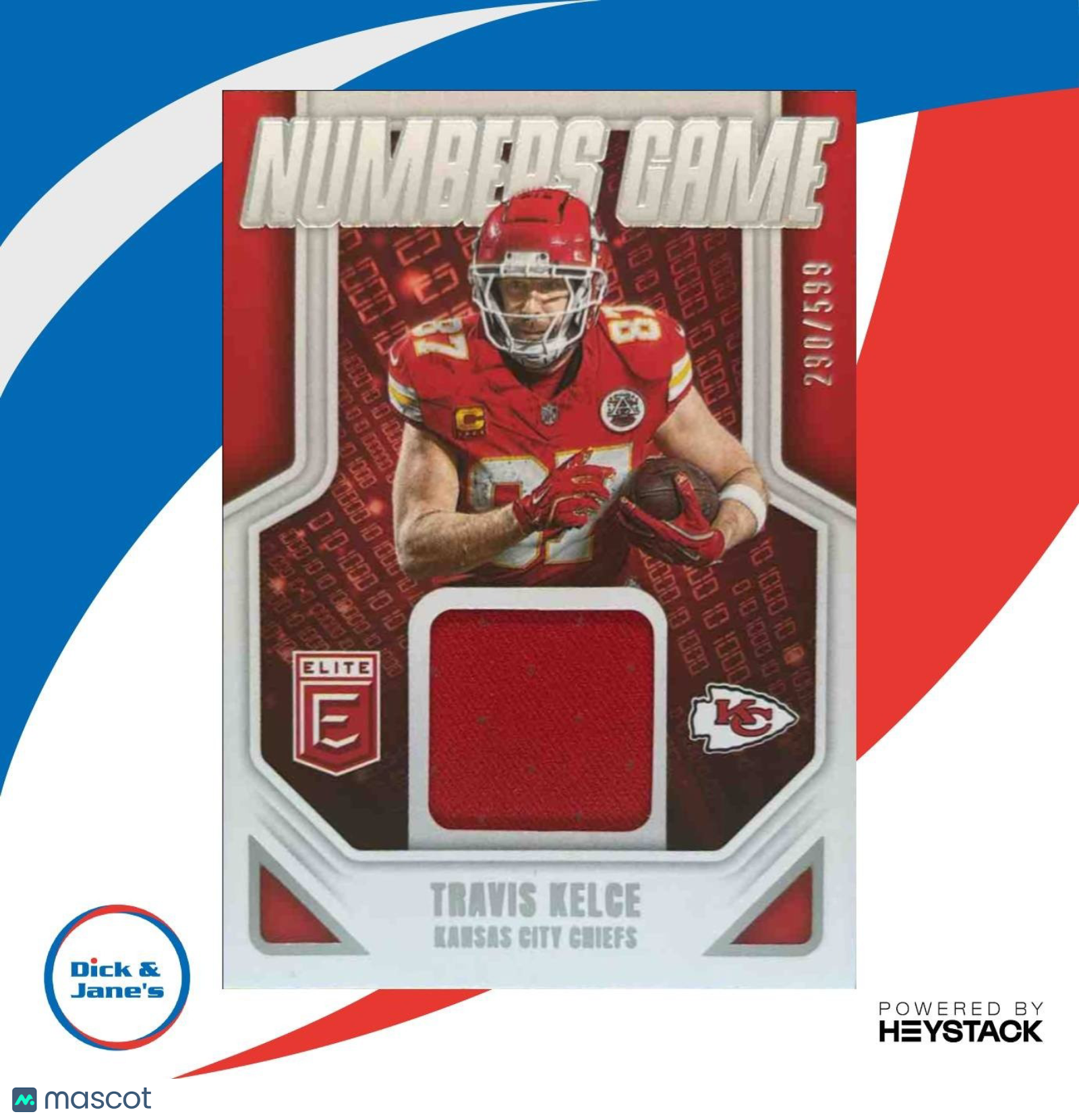 2025 Donruss Elite Travis Kelce Numbers Game Jerseys /599 #22 Kansas City Chiefs - Sports Cards