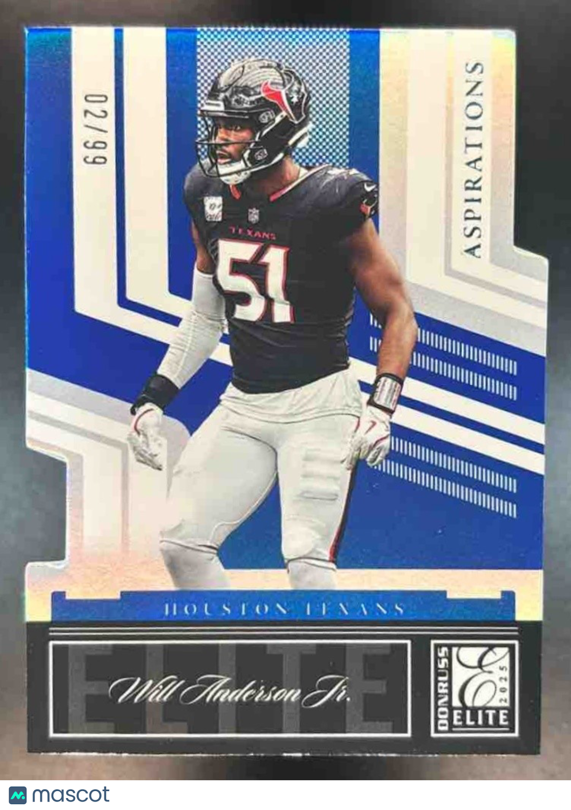 2025 Donruss Elite Will Anderson Jr. 2007 Aspirations Die-Cut Blue /99 #42 - Sports Cards