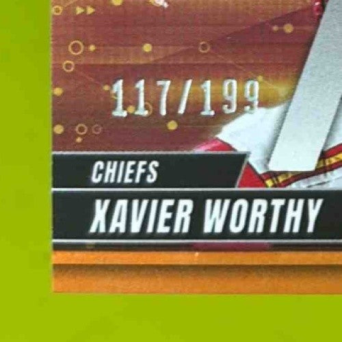 2025 Donruss Elite Xavier Worthy Full Throttle Orange /199 #11 Kansas City Chief - Sports Cards