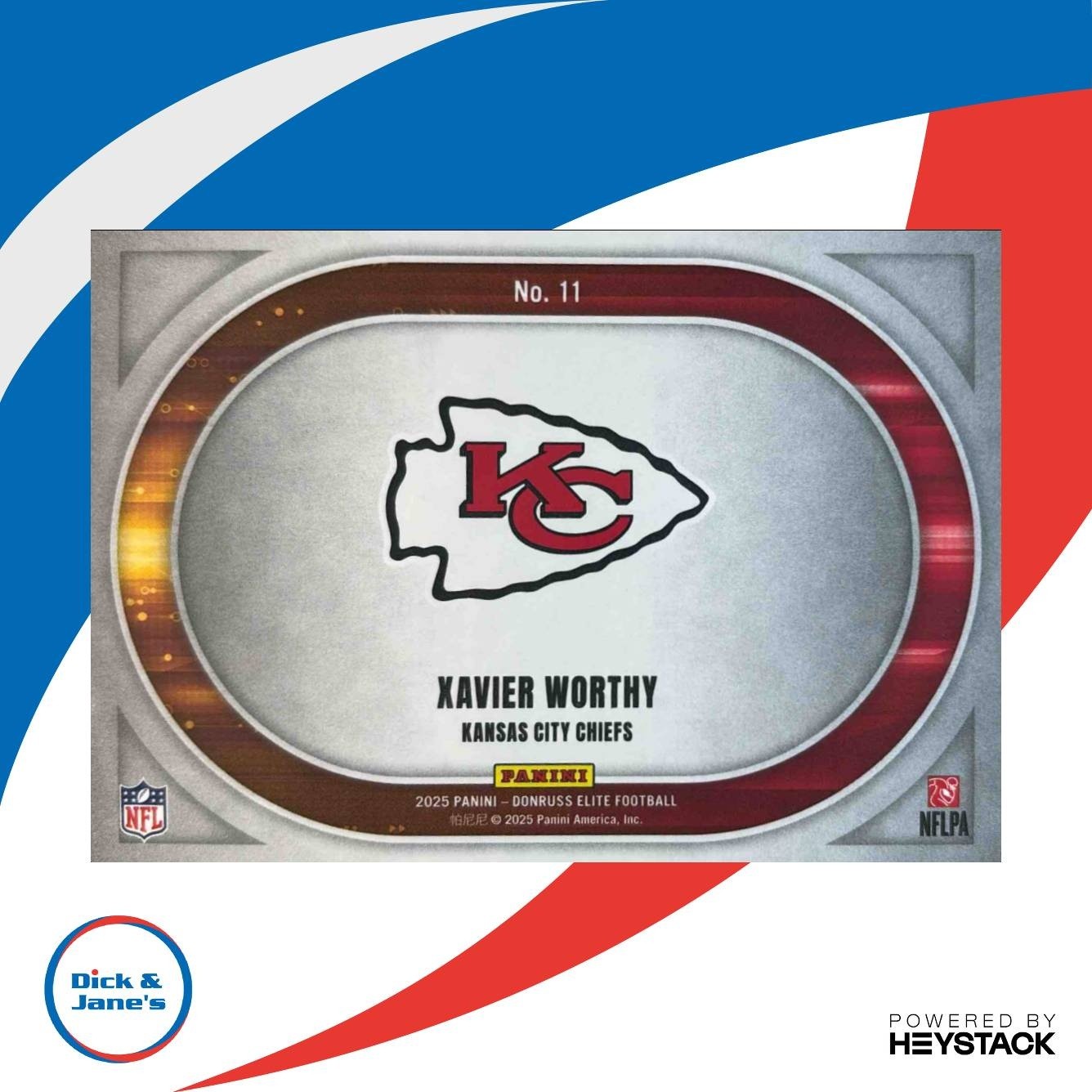 2025 Donruss Elite Xavier Worthy Full Throttle Orange /199 #11 Kansas City Chief - Sports Cards