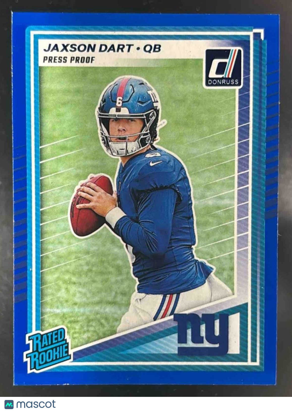 2025 Donruss Jaxson Dart Rated Rookie Press Proof Blue #400 RC New York Giants - Sports Cards