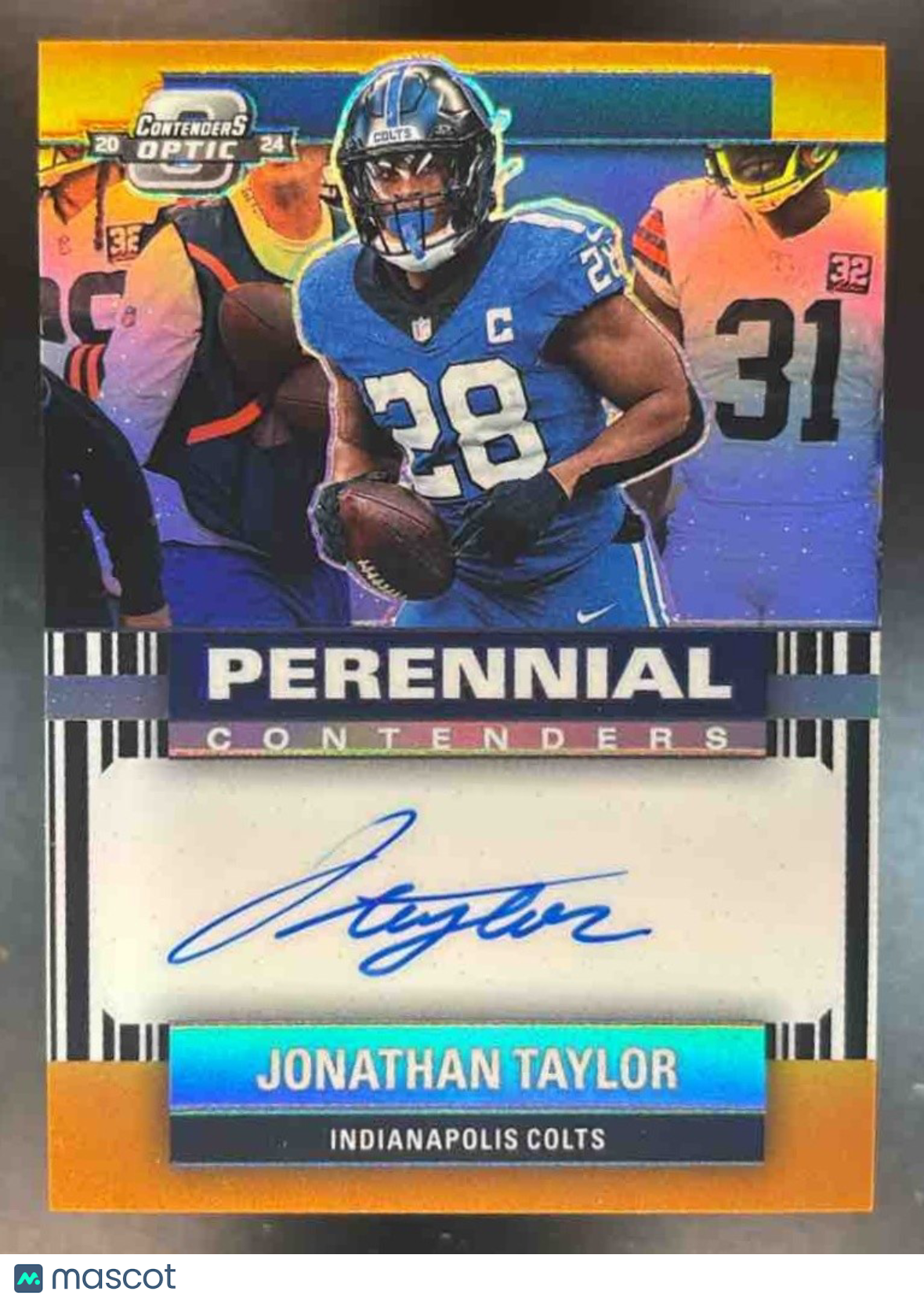 2025 Donruss Optic Jonathan Taylor 2024 Playoff Contenders Perennial Auto /50 - Sports Cards