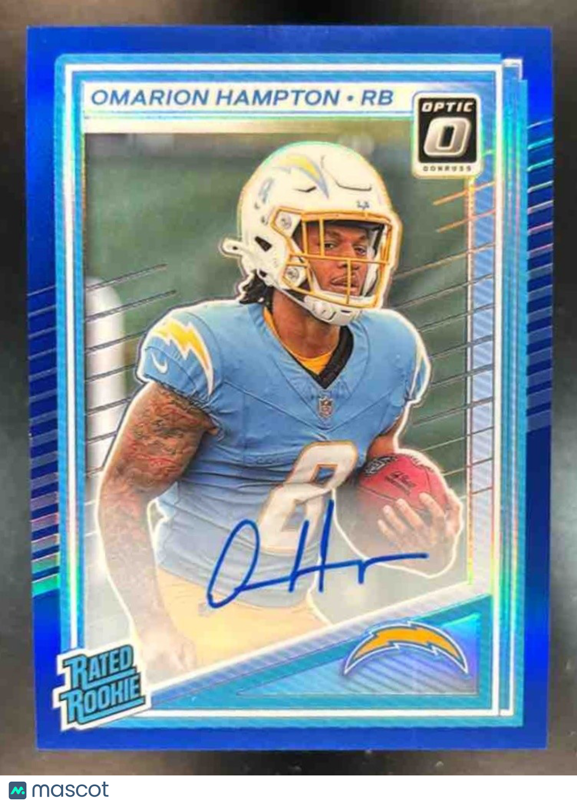 2025 Donruss Optic Omarion Hampton RPS Auto Blue /149 #212 Los Angeles Chargers - Sports Cards