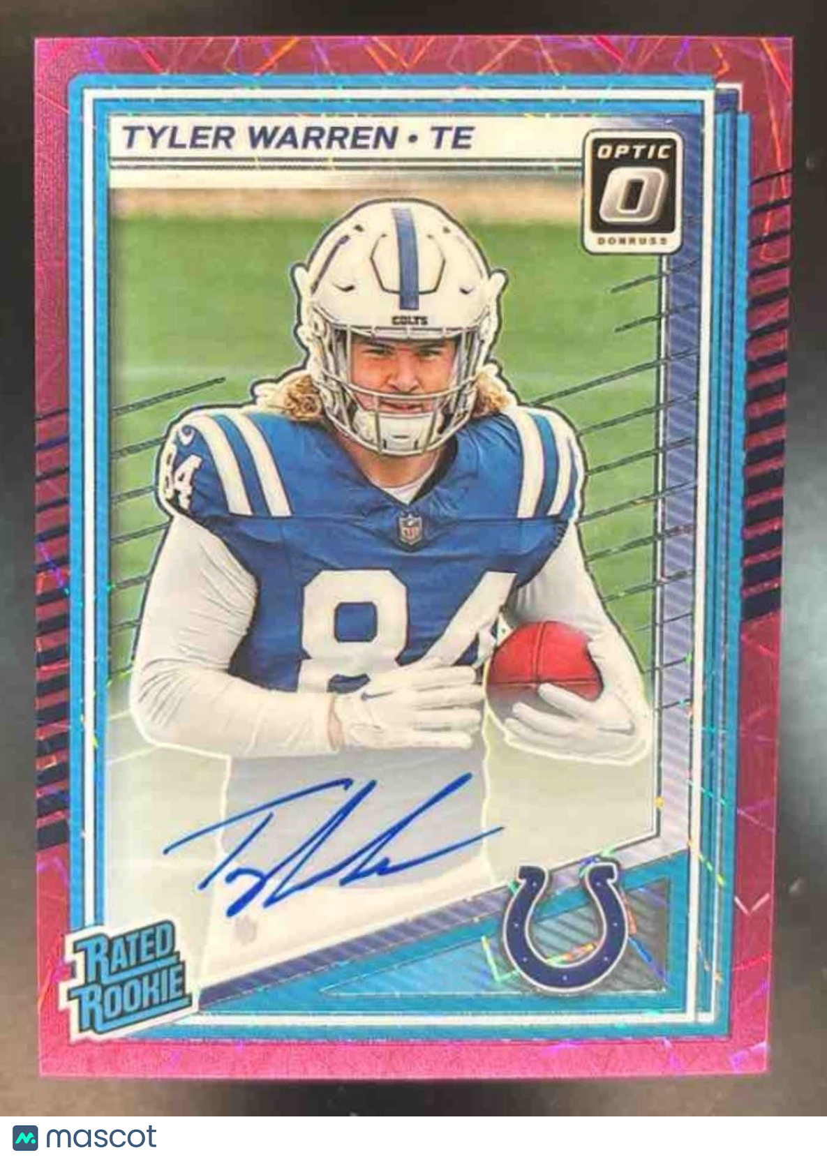 2025 Donruss Optic Tyler Warren RPS Auto Pink Velocity /75 Indianapolis Colts - Sports Cards