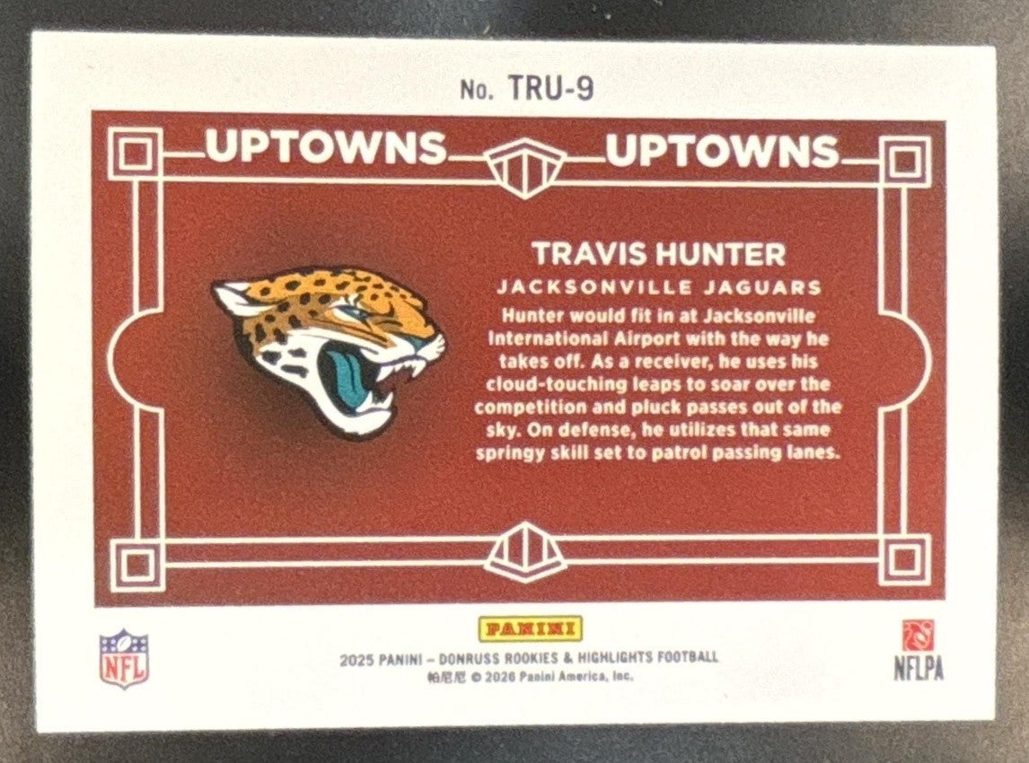 2025 Donruss Rookies & Highlights Travis Hunter Uptown Horizontal Green RC SSP - Sports Cards