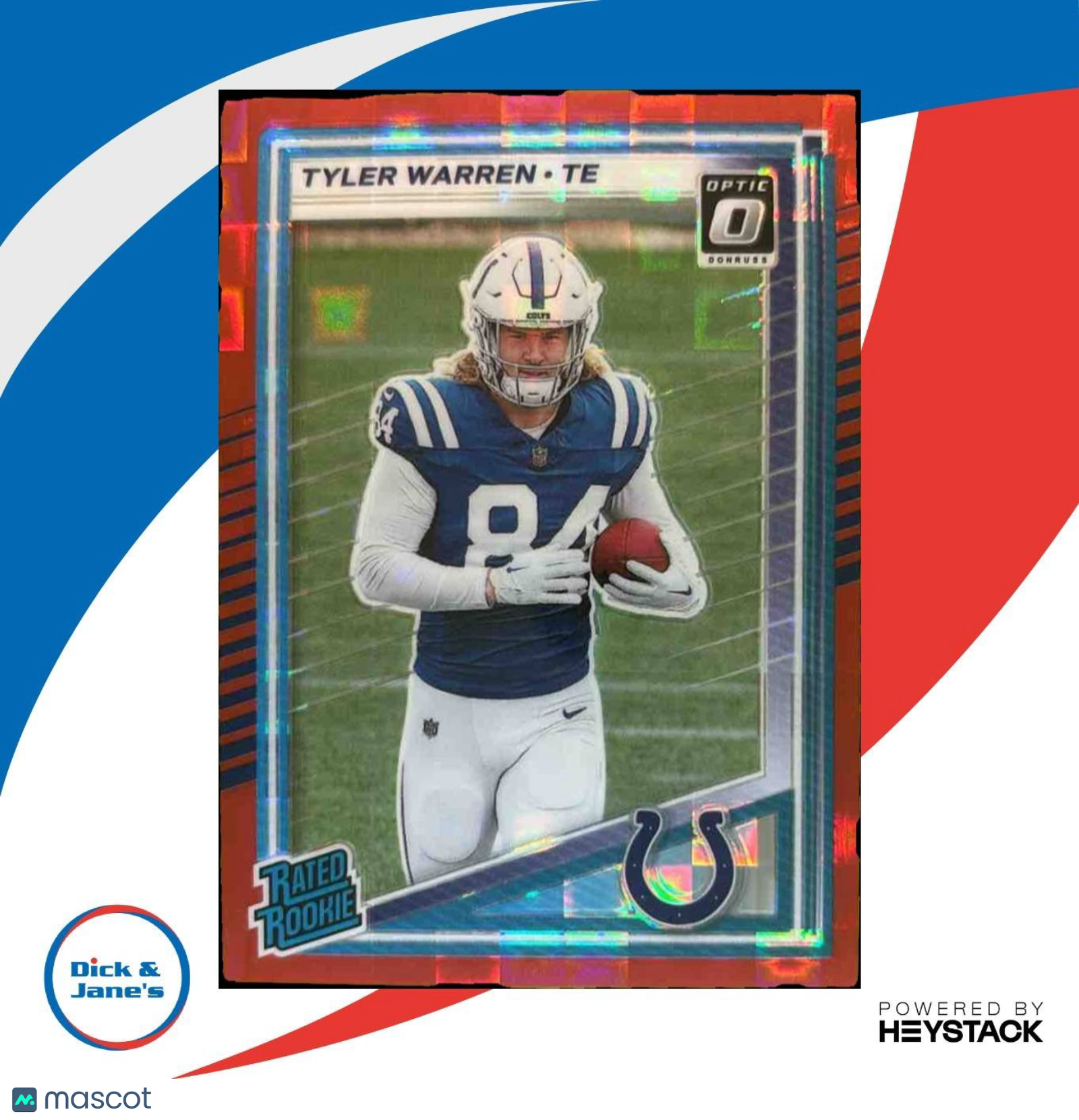 2025 Donruss Tyler Warren Optic Preview Red Pandora #337 RC Indianapolis Colts - Sports Cards