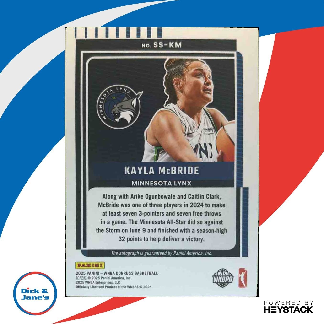 2025 Donruss WNBA Kayla McBride Signature Series Holo Laser Auto Minnesota Lynx - Sports Cards