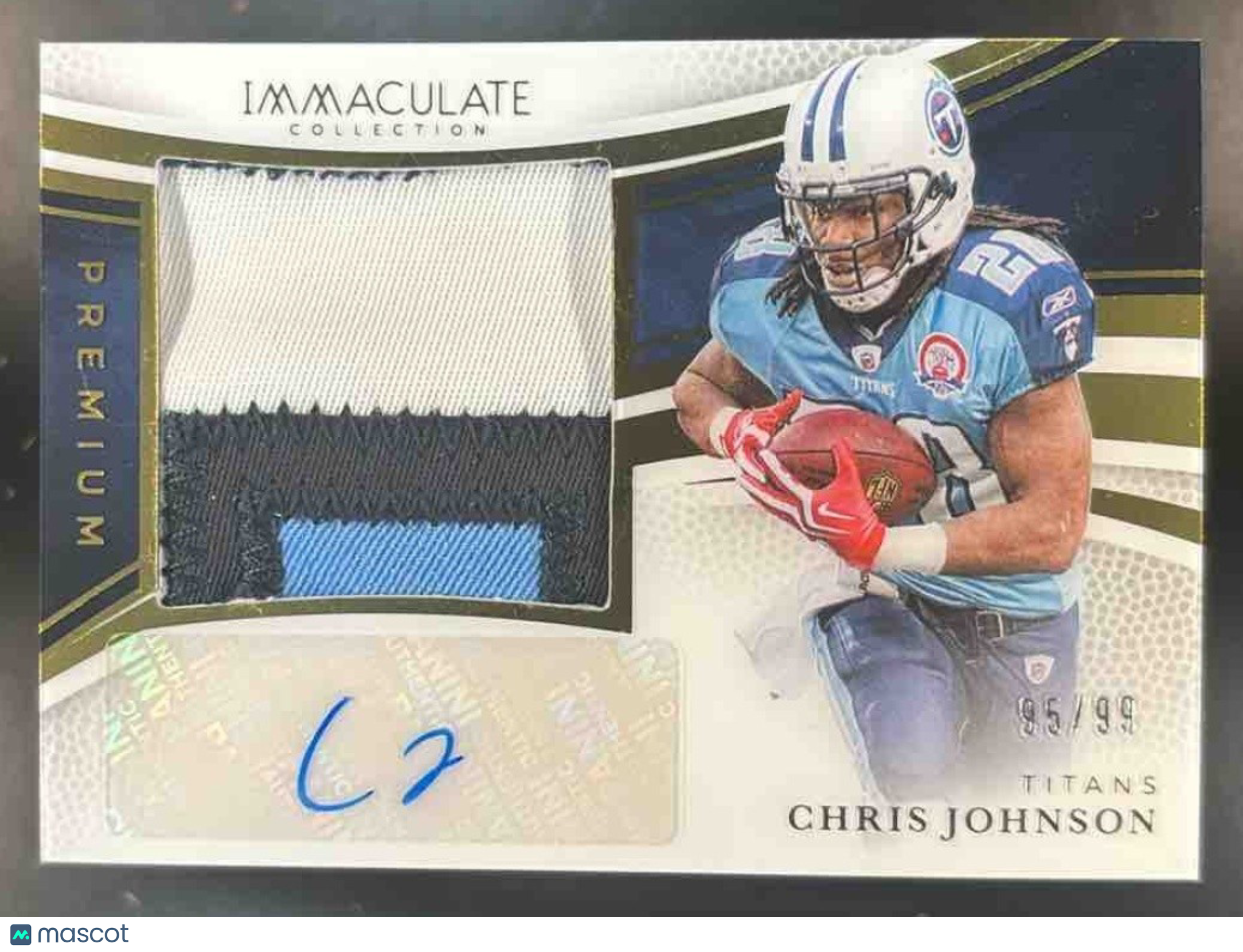 2025 Immaculate Collection Chris Johnson Premium Patch Auto /99 Mem Titans - Sports Cards