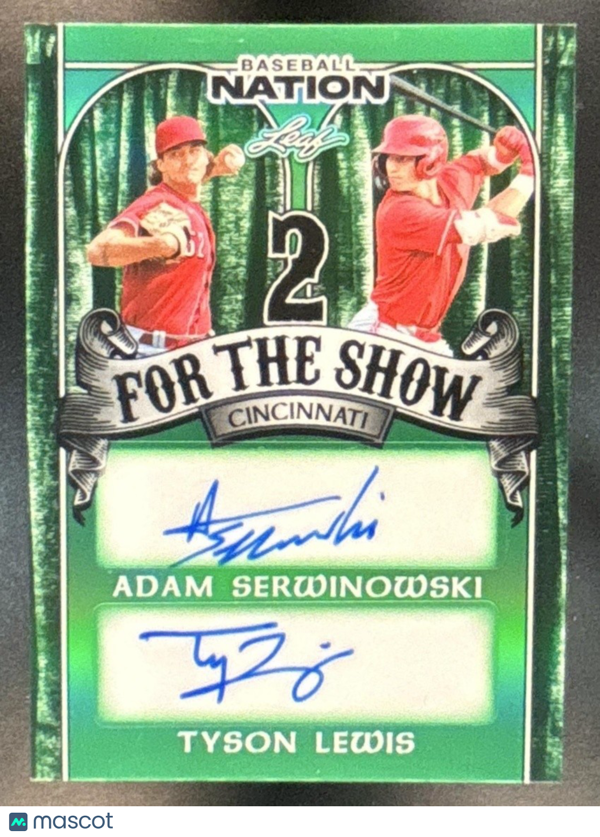 2025 Leaf Baseball Nation Adam Serwinowski Tyson Lewis 2 for the Show Auto 1/5 - Sports Cards