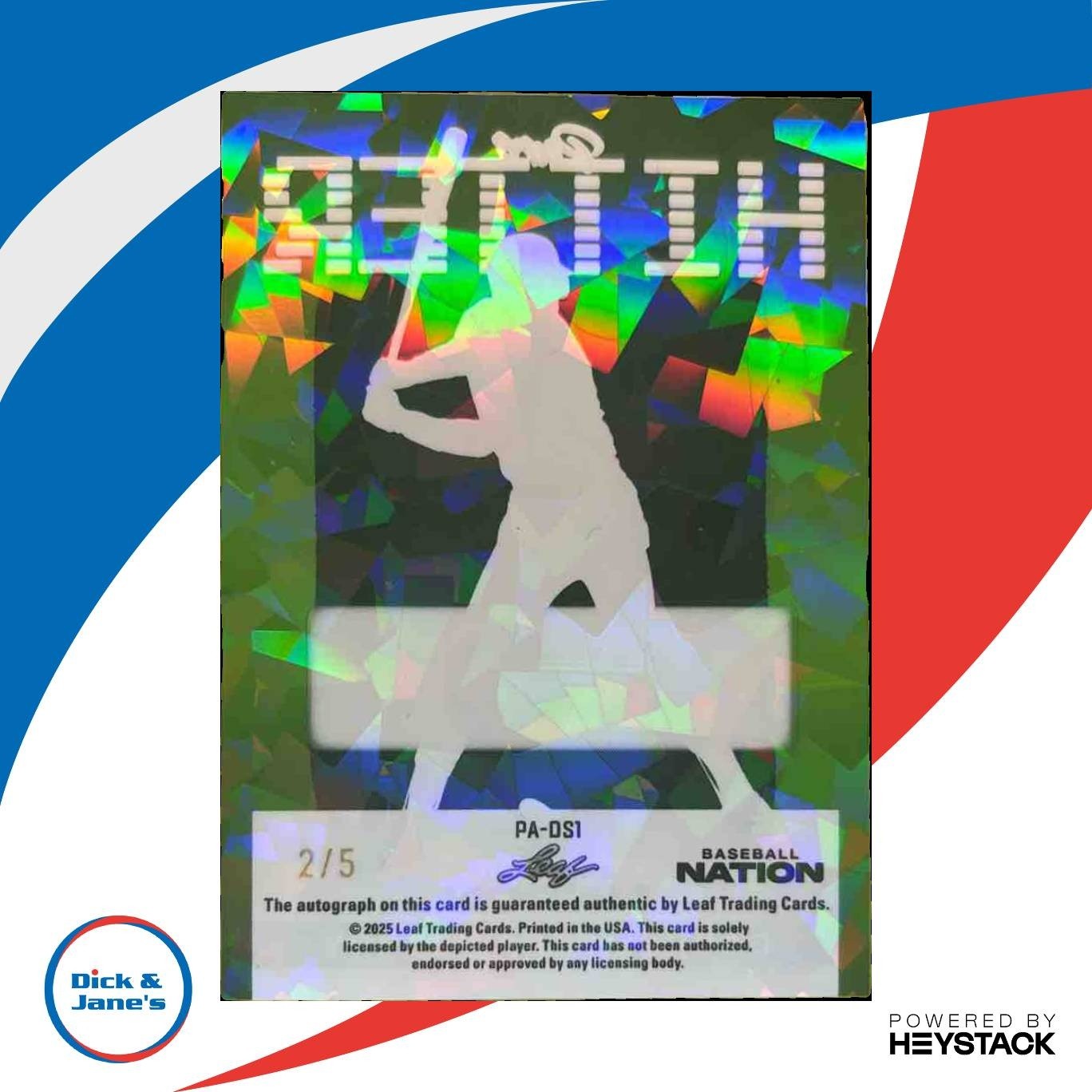 2025 Leaf Baseball Nation Darryl Strawberry Pure Hitter Auto Green /5 - Sports Cards